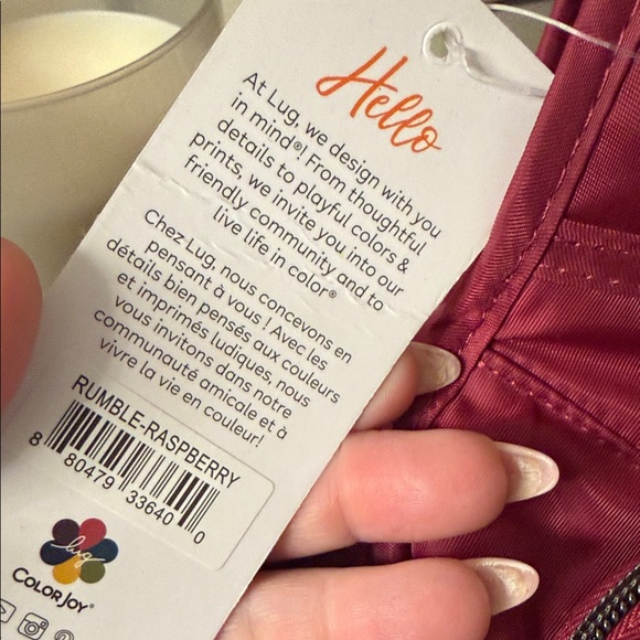 Lug Rumble crossbody tote Raspberry Shoulder Bag- holds a lot!!!! - Picture 2 of 13